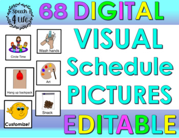 Preview of Visual Schedule PICTURES - 68 Digital or Printable!