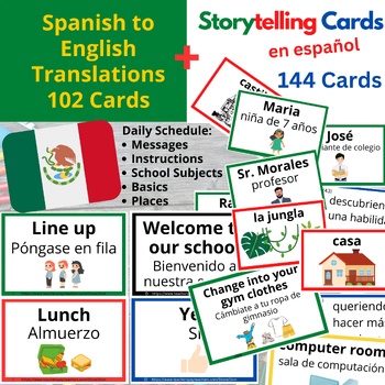 Preview of Visual Schedule & Daily Routine Cards For Spanish Speakers + Storytelling Cards
