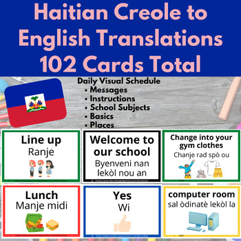 Preview of Visual Schedule & Daily Routine Cards for Haitian Creole Speakers - ESL ELL EFL