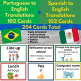 Visual Schedule & Daily Routine Cards for Spanish & Portug