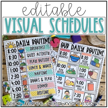 Preview of Visual Schedule & Daily Routine - EDITABLE for Classroom or Home
