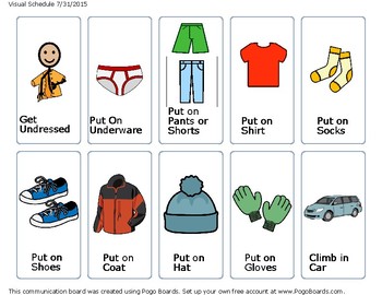 Visual Schedule - Getting Dressed by Beyond Words Speech and Language ...