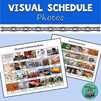 Preview of Visual Schedule PHOTOS, Fully Editable: for classrooms, speech therapy, OT