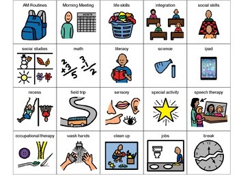 Primary Visual Schedule Picture Symbols by ASDTeach | TPT