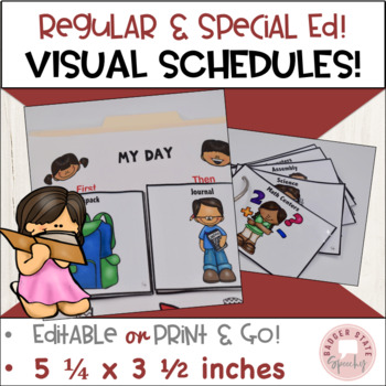 Preview of Visual Schedule Cards Regular and Special Education Editable Autism
