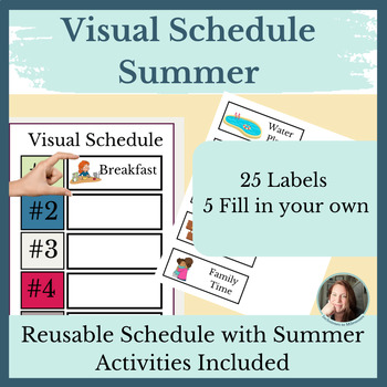 Preview of Visual Schedule Summer 25 Daily Activities Included, ASD/SPED, BCBA Help
