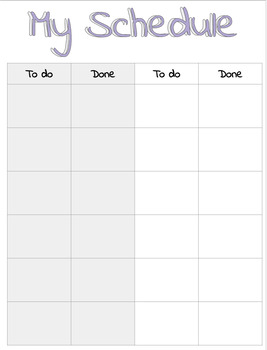 Visual Schedule Template (editable) By Whimsical Behavior 