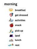 Visual Schedule (color icons + words) for pre-kindergarten