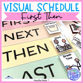 Preview of Visual Schedule feat. Boardmaker -Class & Student (First Then, Flap & Fillable)