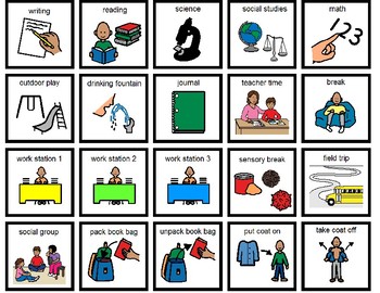 Picture Icons And Visual Supports – School Schedule (set 1 B01