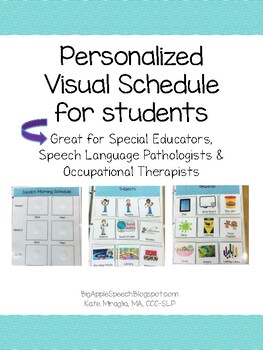 Preview of Visual Schedule for Students- able to customize (great for special ed, speech)