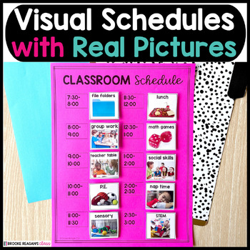 Preview of Visual Schedules with Real Pictures {Editable Visual Schedule with Real Photos}