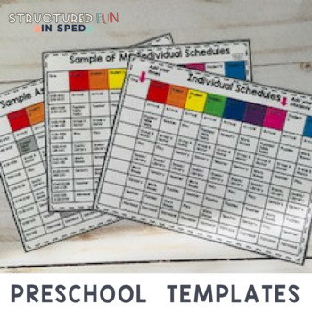 Preview of Visual Schedules Templates, Special Education Preschool