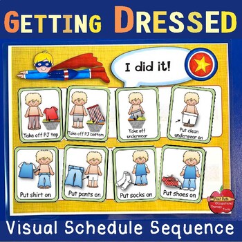 Preview of Visual Schedules for Dressing and Undressing - Flexible & Editable: Boys & Girls