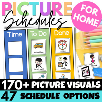 Preview of Visual Schedule for Autism Special Education & Speech Therapy with Home Routines