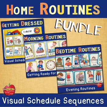 Preview of Visual Schedules for Home Routines BUNDLE: Dressing, Morning, Evening, & Bedtime