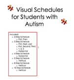 Visual Schedules for Students with Autism Packet