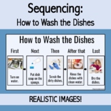 Visual Sequencing Real Pictures 4-5 Steps: How to Wash Dis