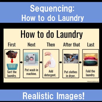 Preview of Visual Sequencing Real Pictures 4-5 Steps: How to do Laundry! Speech and SpEd