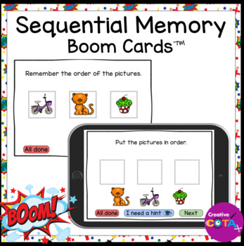 Preview of Occupational Therapy Visual Sequential Memory Digital Activities BOOM Cards™