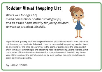 Preview of Visual Shopping List for Littles