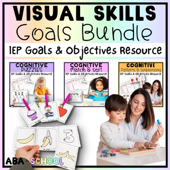 Preview of Visual Skills Cognitive IEP goals and objectives tracking Special Education ABA