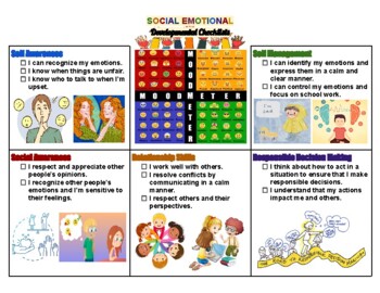 Preview of Visual Social Emotional (SEL) Developmental Checklist