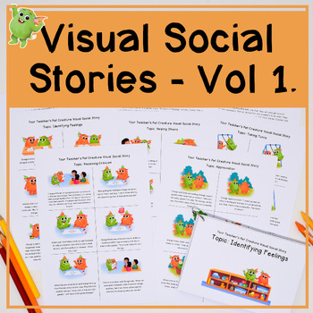 Preview of Social Stories for Visual Learners Volume 1 - 5 Social Skills Lessons Activities