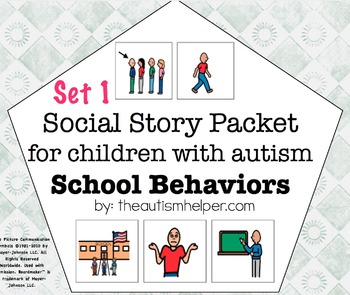 Preview of Visual Social Story Packet for Children with Autism: School Behaviors Set 1