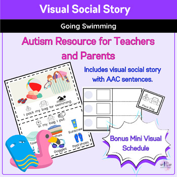 Preview of Visual Social Story - Swimming | Autism and Special Education | AAC Sentences