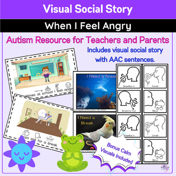 Preview of Visual Social Story - When I Feel Angry at School | Autism and Spec Ed | AAC