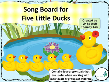 Preview of Five Little Ducks Visual Song Board (Assistive Technology)