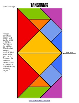 Visual Spatial Puzzles - Tangrams Puzzles by YourTherapySource