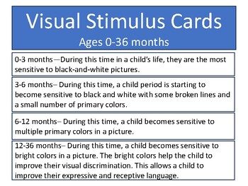 Preview of Visual Stimulus Cards for Newborns on up