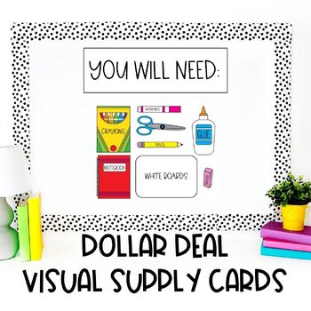 Preview of Visual Supply Cards for Classroom Directions | Back to School | Classroom Decor