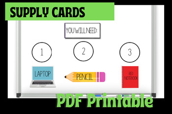 Preview of Visual Supply Cards for Classroom Transitions | Classroom Routine| Classroom Dec
