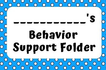 Preview of Visual Support Behavior Folder