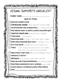 Visual Supports Checklist: Behavior, Special Education, ADHD, Anxiety, & Autism
