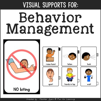 Preview of Visual Supports - Cue Cards, Picture Cards for Negative and Postive Behaviors