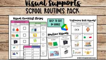 Preview of Visual Supports: School Routines Pack