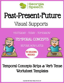 Preview of Visuals for Teaching Verb Tenses- YESTERDAY-TODAY-TOMORROW