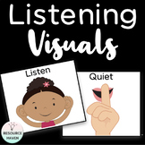 Listen, Quiet and Raise Hand Visual Cards