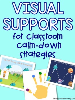 Preview of Visual Supports for Classroom Calm Down Strategies BUNDLE (Digital Options Inc)