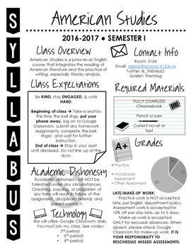 Visual Syllabus Editable Template Create your own GREYSCALE VERSION 2