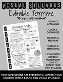 Visual Syllabus Editable Template -- Create your own -- GREYSCALE VERSION 2