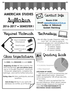 Visual Syllabus Editable Template Create your own GREYSCALE VERSION