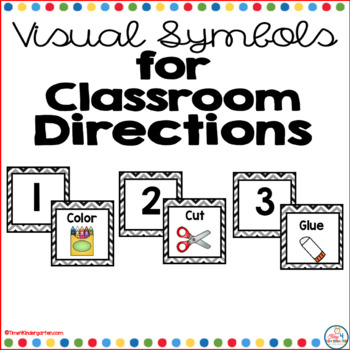 Preview of Visual Directions for Classroom Directions: Black Chevron