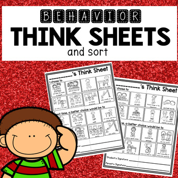 Preview of Behavior Reflection Think Sheet for Classroom Management