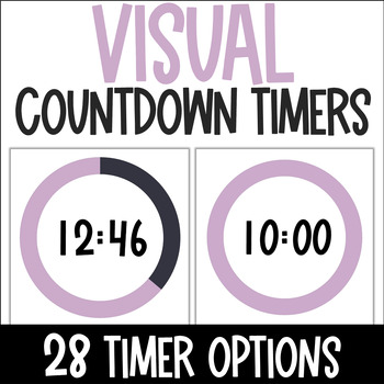 Preview of Visual Timers - Calm Purple - Digital Countdown - Classroom Management Tool