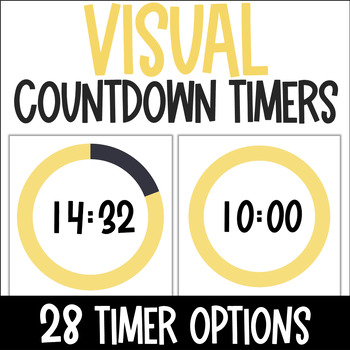 Preview of Visual Timers - Calm Yellow - Digital Countdown - Classroom Management Tool